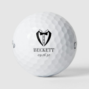 Balles De Golf Costume de mariage smoking noir avec nœud papillon