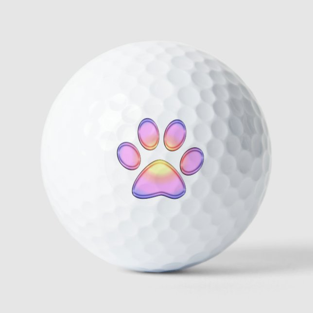 Balles De Golf Coucher de soleil rose Paw Golf Balls (Recto)