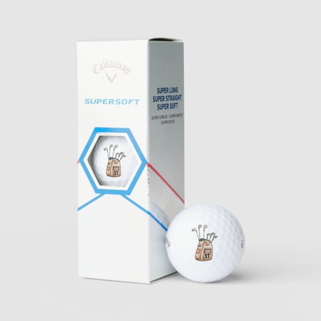 Balles De Golf Couleur d'eau initiale monogramme de golf Logo du  (Conditionnement)