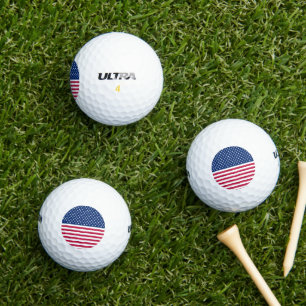 Balles De Golf Couleurs US Rouge Blanc Bleu Étoiles 4 juillet
