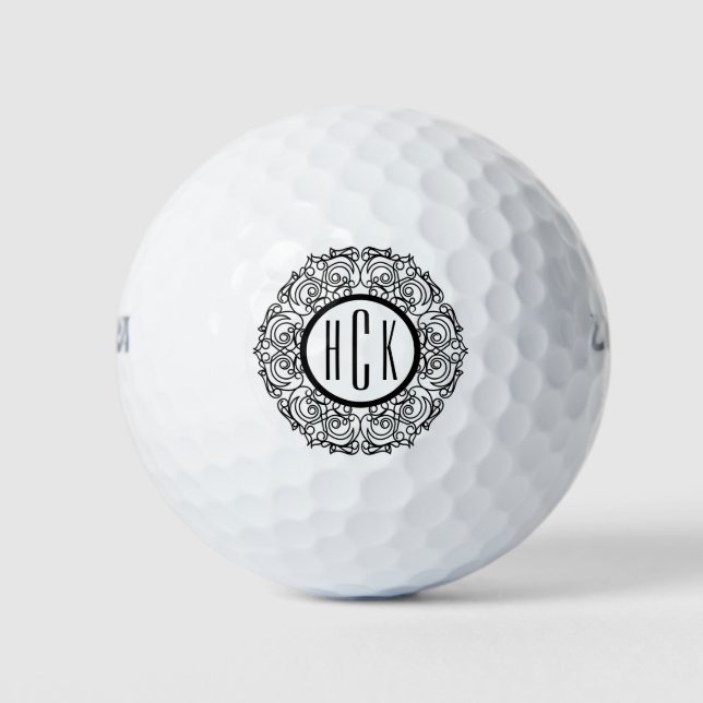Balles De Golf Couronne de noeud céleste noire (Devant)