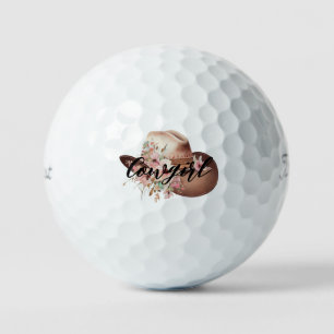 Balles De Golf Cowgirl Brown White Grotte de l'Ouest animal