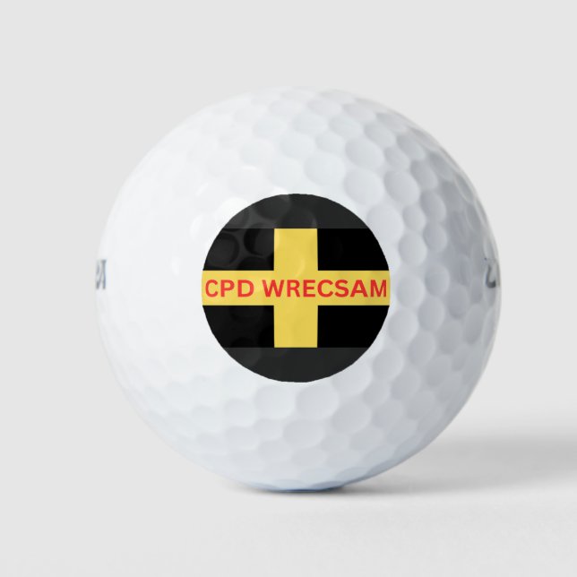 Balles De Golf CPD Wrecsam Football Soccer (Devant)