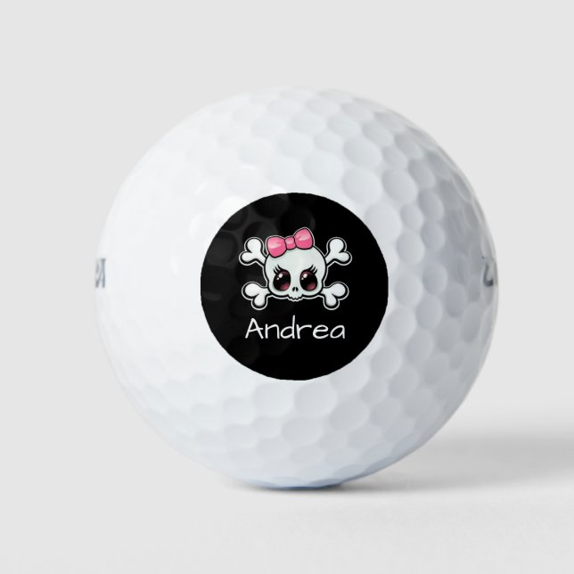 Balles De Golf Crâne avec os croisés (Devant)