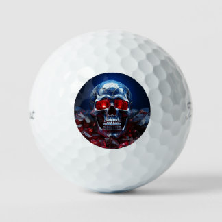 Balles De Golf Crâne cristal avec Ruby Red Eyes Golf Balls