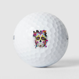 Balles De Golf Crâne de sucre dia de los muertos
