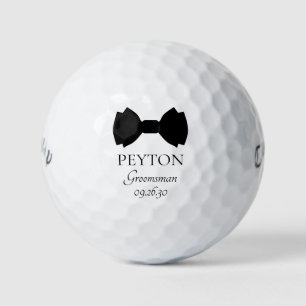 Balles De Golf Cravate Groomsman Black Bow