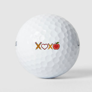 Balles De Golf Crayon et pomme XOXO pour la Saint-Valentin pour l