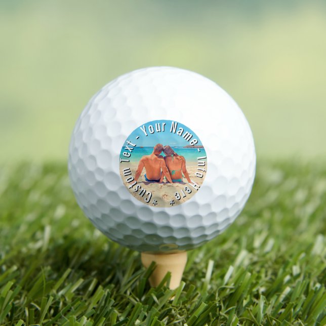 Balles De Golf Create Your Own Photo Golf Balls Gift Custom Text (T-shirt Insitu)