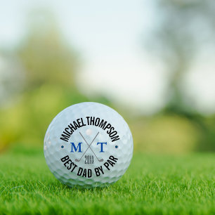 Balles De Golf Créez vos boules de golf de meilleur papa Monogram