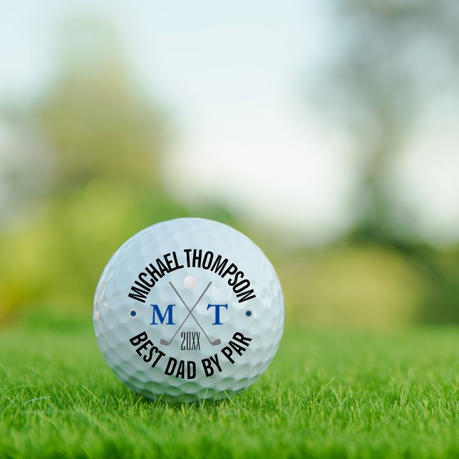 Balles De Golf Créez vos boules de golf de meilleur papa Monogram (Create Your Own Best Dad Monogram Golf Balls)