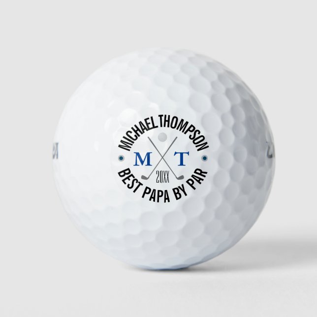 Balles De Golf Créez vos boules de golf Papa Monogram (Devant)