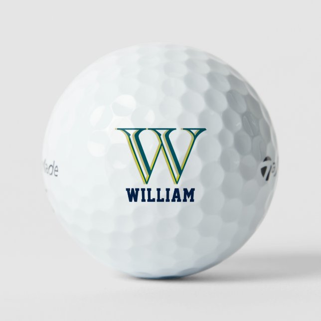Balles De Golf Créez votre monogramme personnalisé de marque (Recto)