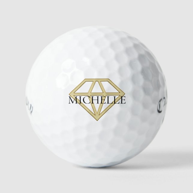 Balles De Golf Créez votre propre nom de diamant moderne dames pe (Recto)
