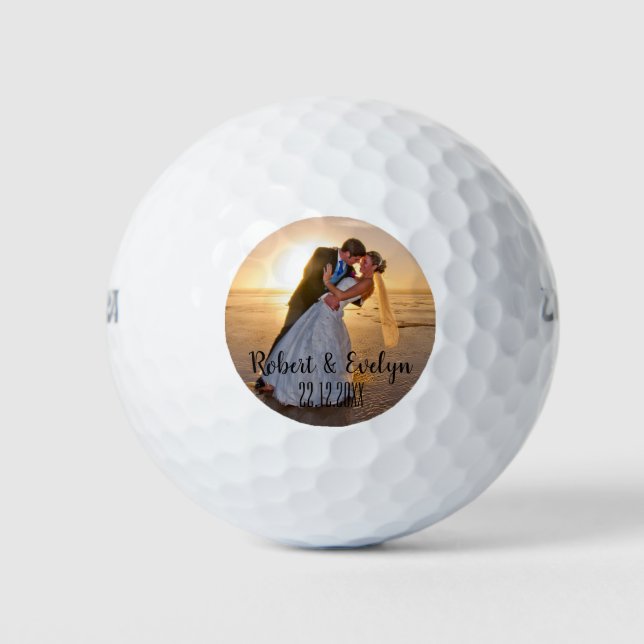 Balles De Golf Créez Votre Propre Photo Mariage Favoriser Les Bal (Devant)