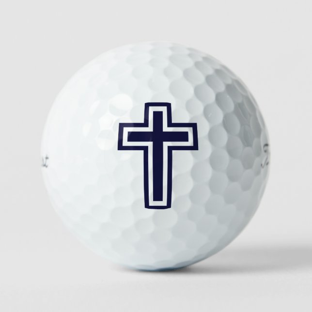 Balles De Golf Croix chrétienne bleue différentes variantes (Recto)