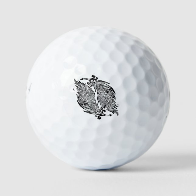 Balles De Golf Croquis Inspiré Des Plumes (Devant)