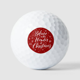Balles De Golf Croyez en l'étonnement de Noël Lettering Round