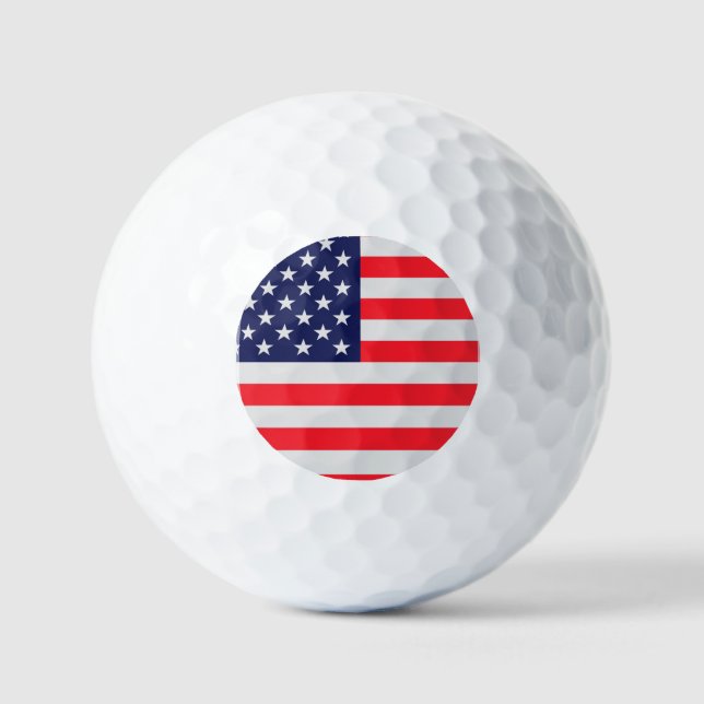 Balles De Golf Cuir avec Drapeau des Etats-Unis (Recto)