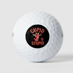 Balles De Golf Cupidon est stupide et drôle la Saint-Valentin