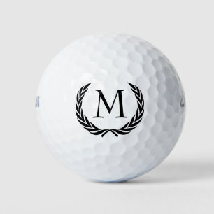 Balles De Golf Custom Classic Black Laurel Wreath Feuille Motif
