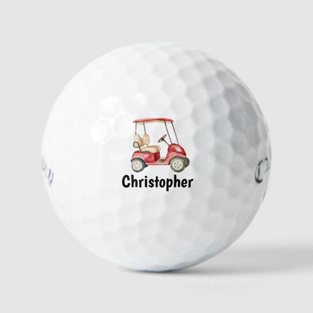 Balles De Golf Custom Create Your Own Golf Cart Theme Monogrammed (Recto)