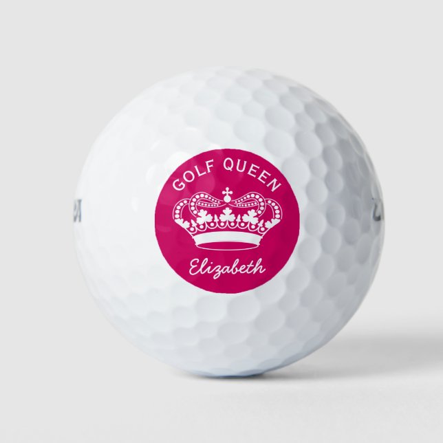 Balles De Golf Custom Golf Queen Hot rose Couronne (Devant)