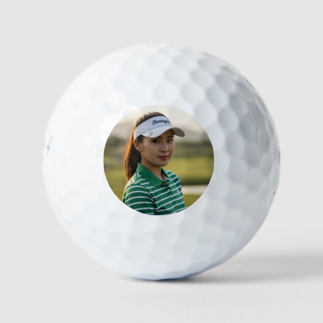 Balles De Golf Custom Photo Golf Ball with Text Personalization (Devant)