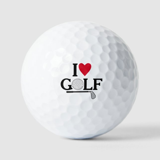 Balles De Golf Customizable I love Golf Balls (Recto)