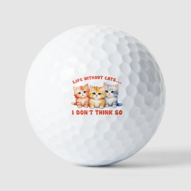 Balles De Golf Cute Chatons Colorés - Vie Sans Chats? (Recto)