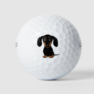 Balles De Golf Cute Cheveux Noir et Tan Dachshund Chien