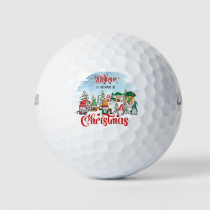 Balles De Golf Cute Gnome Celebrating Christmas Holiday