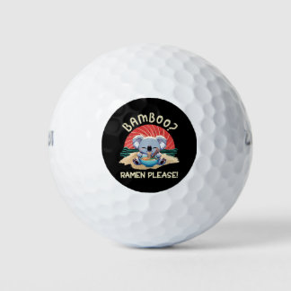 Balles De Golf Cute Koala manger Ramen Vintage soleil