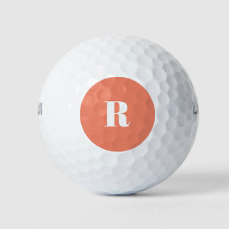 Balles De Golf Cute Pastel Monogram Lettres rétro