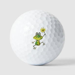 Balles De Golf Cute Whimsical Happy Frog