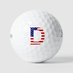 Balles De Golf D Monogramme superposé sur USA Drapeau ssf gbcnt