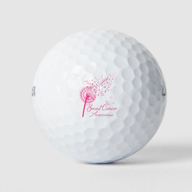 Balles De Golf Dandelion Guerrier Sensibilisation au cancer du se (Devant)