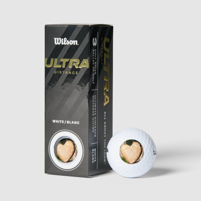 balles de golf de coeur en bois (Emballage)