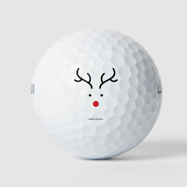 Balles De Golf De mignons rennes pour noël. (Devant)