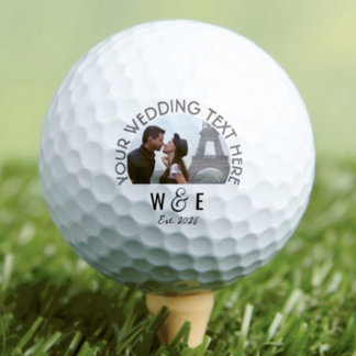 Balles De Golf Déco Moderne Personnalisée Texte Golf Ball Mariage