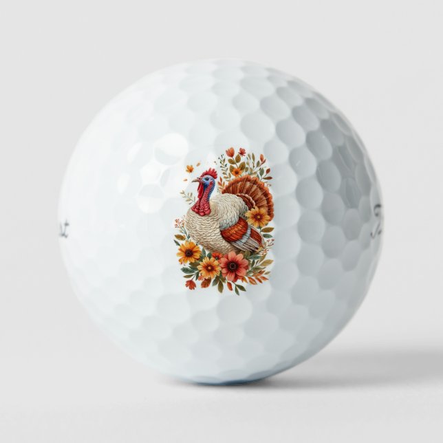Balles De Golf Decorated Thanksgiving Turkey  (Recto)