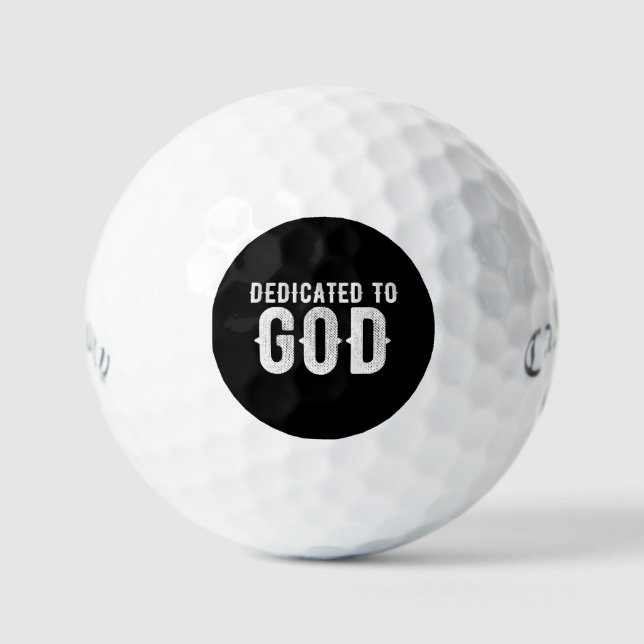 BALLES DE GOLF DÉDIÉ À DIEU COOL PERSONNALISABLE TEXTE BLANC (Recto)