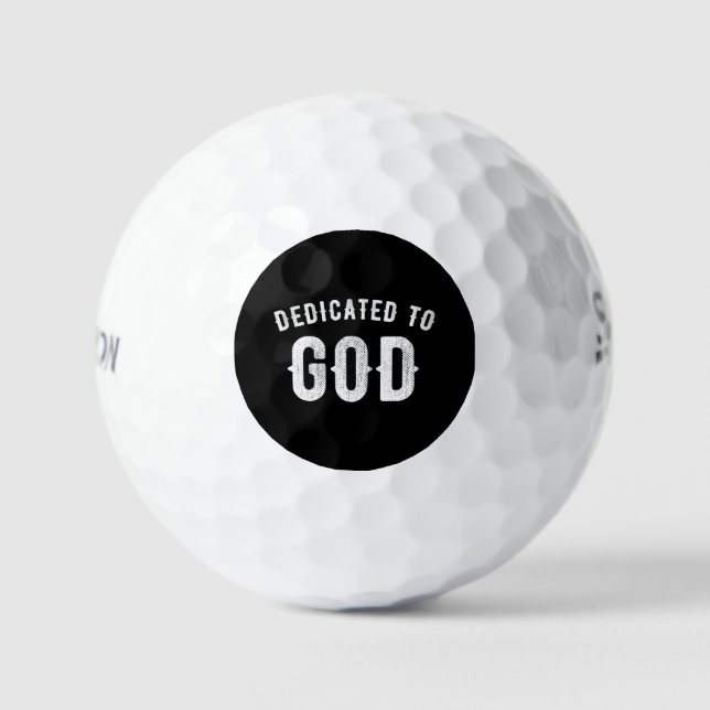 BALLES DE GOLF DÉDIÉ À DIEU PERSONNALISABLE COOL TEXTE BLANC (Recto)