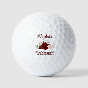 Balles De Golf Demoiselle d'honneur Cadeau de mariage Roses Rouge