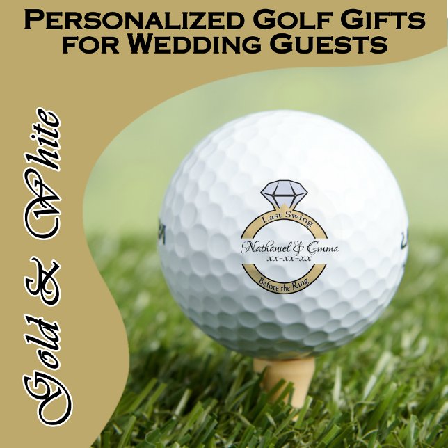 Balles De Golf Dernier Swing Avant la Bague, Enterrement de Vie d (Super fun personalized bridal party gifts for wedding weekend golf or a golfing bachelorette party)