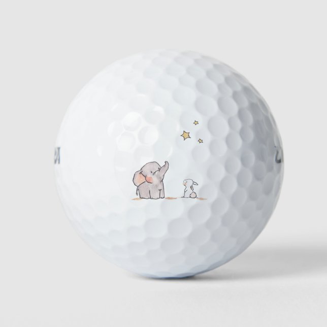 Balles De Golf Design de dessin éléphant (Devant)