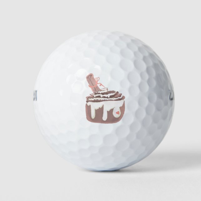 Balles De Golf Dessert au petit pain à la cannelle, illustration  (Devant)