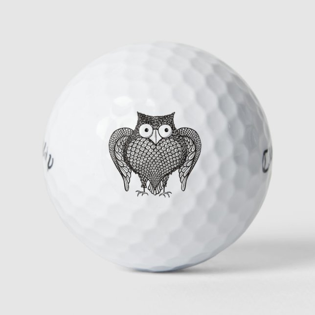 Balles De Golf Dessin de croquis de hibou (Devant)