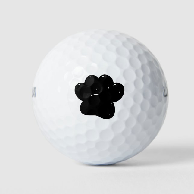 Balles De Golf Dessin Empreinte de patte de chien brillant (Devant)