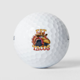 Balles De Golf Dinde de Thanksgiving Manger des Tacos  Drôle Mexi
